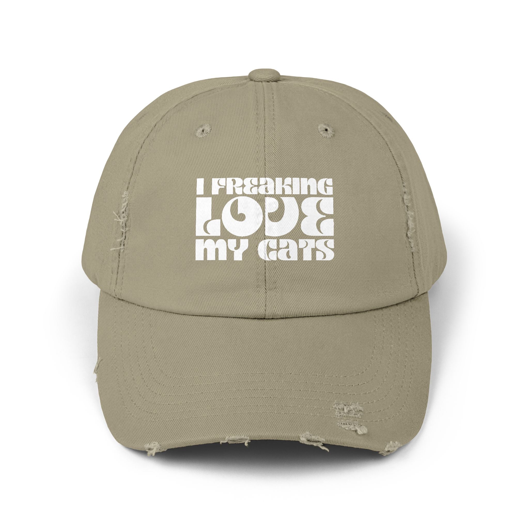 I Freaking Love My Cats Distressed Cap