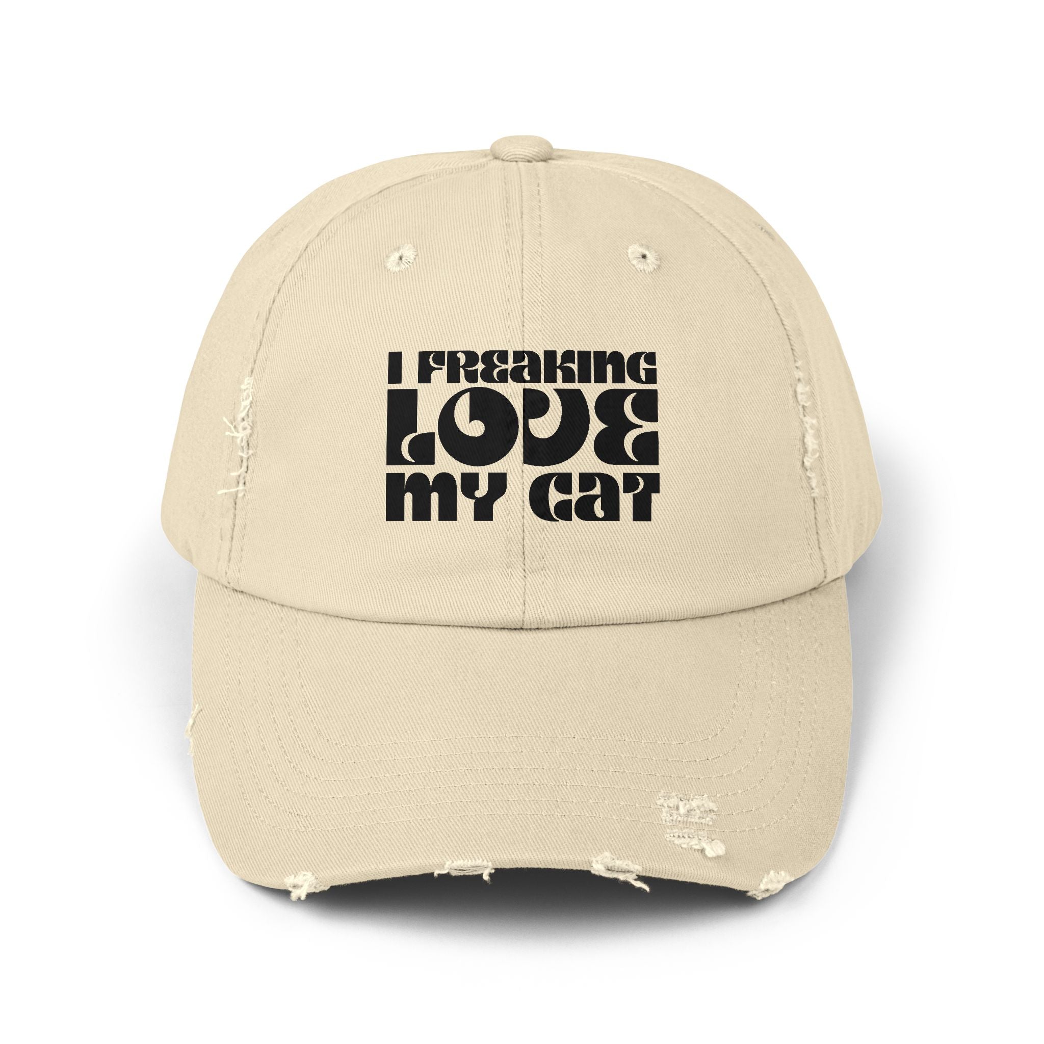 I Freaking Love My Cat Distressed Cap