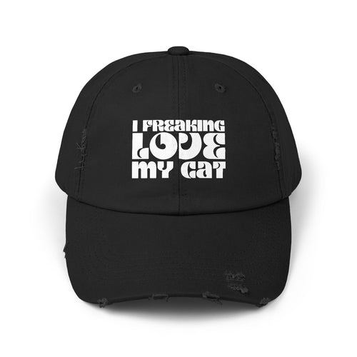 I Freaking Love My Cat Distressed Cap