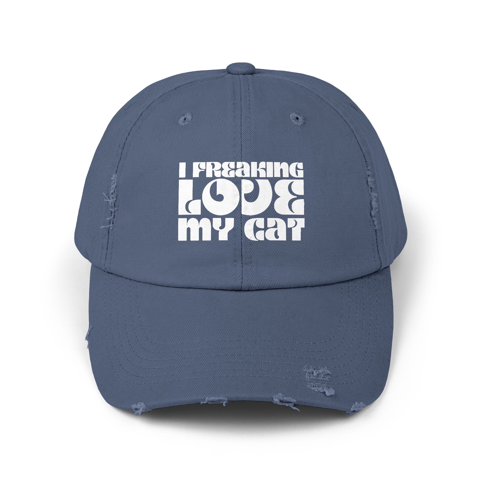 I Freaking Love My Cat Distressed Cap