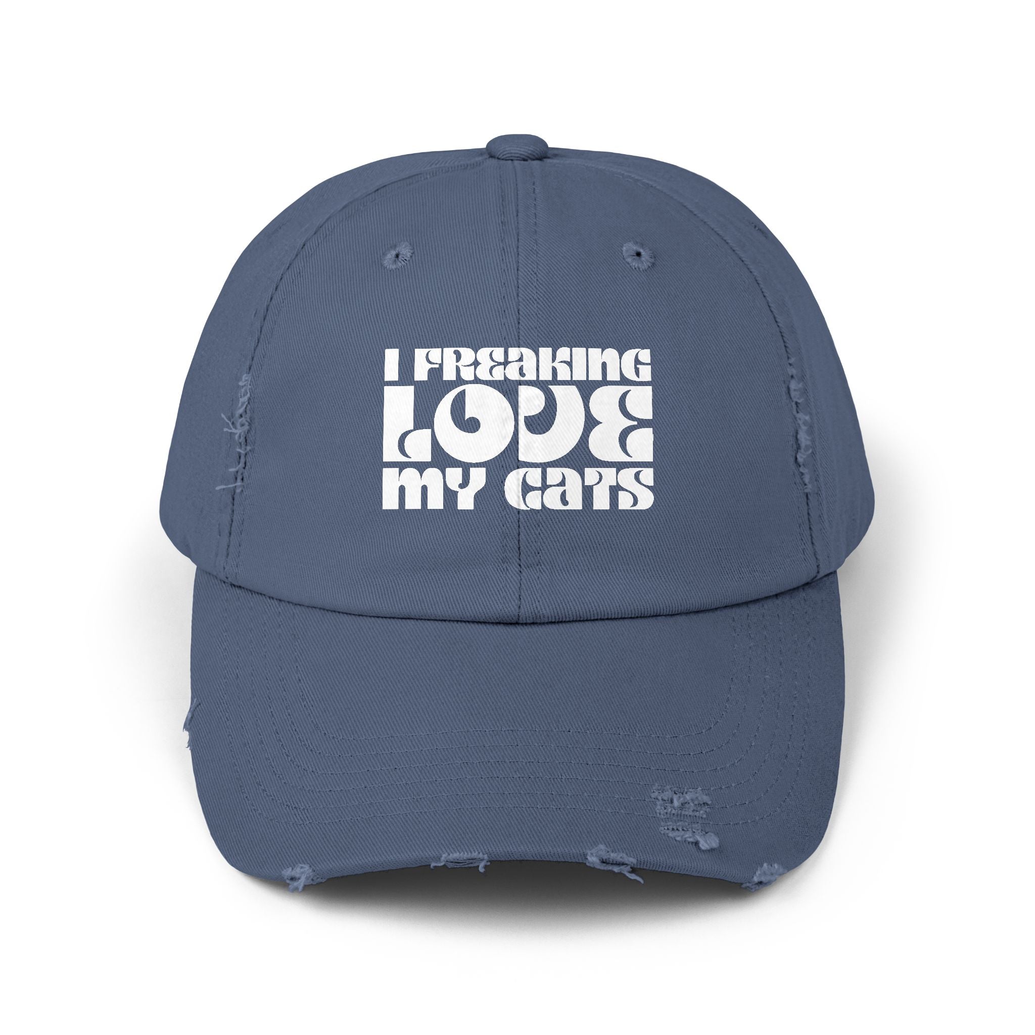 I Freaking Love My Cats Distressed Cap