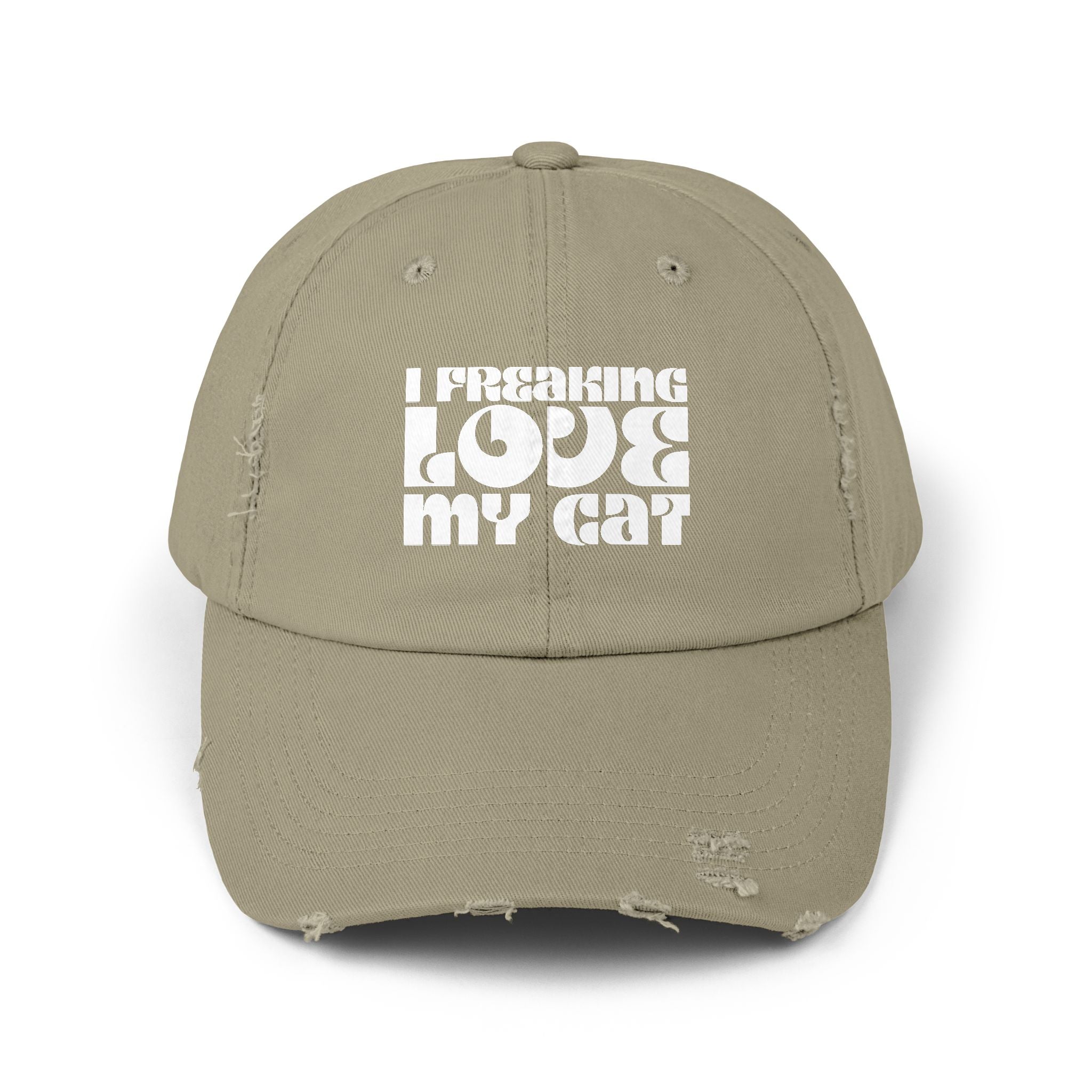 I Freaking Love My Cat Distressed Cap